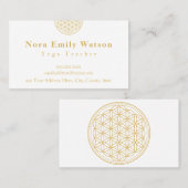 金ゴールドエレガントとホワイトマンダラビジネスカード 名刺 (正面/裏面)