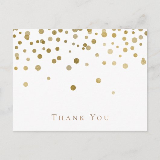 金ゴールドエレガントとホワイト結婚の感謝 ポストカード (正面)