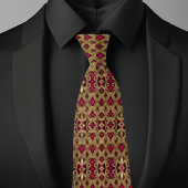 金ゴールドエレガントとルビーパターンネクタイ ネクタイ
