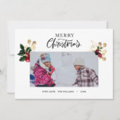 金ゴールドエレガントとレッドホリーベリーのスクリプスタイリッシュト シーズンカード (正面)