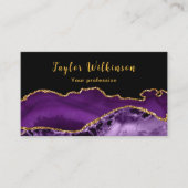 金ゴールドエレガントと濃い紫色の瑪瑙 名刺 (正面)