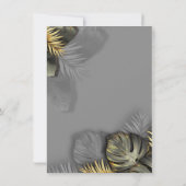 金ゴールドエレガントと灰色の植物学、熱帯地方 招待状 (裏面)