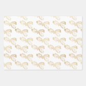 金ゴールドエレガントと白のクリスマス ラッピングペーパーシート (正面)