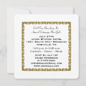 金ゴールドエレガントと白の丸いエッジ 招待状 (裏面)