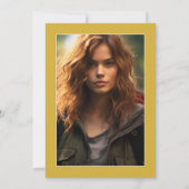 金ゴールドエレガントと白卒業記念パーティーの写真 招待状 (裏面)