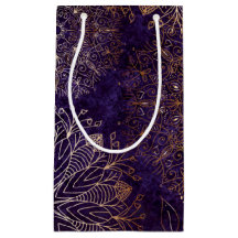 金ゴールドエレガントと紫のフローラ曼荼羅のパターン