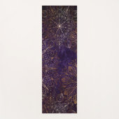 金ゴールドエレガントと紫のフローラ曼荼羅のパターン ヨガマット (正面)