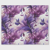 金ゴールドエレガントと紫の植物性フローラクリスマス ラッピングペーパー (フラット)