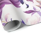 金ゴールドエレガントと紫の植物性フローラクリスマス ラッピングペーパー (ロールコーナー)