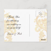 金ゴールドエレガントと茶色のサンキューカード ポストカード (裏面)