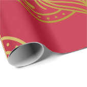 金ゴールドエレガントと赤マンダラ模様 ラッピングペーパー (ロールコーナー)