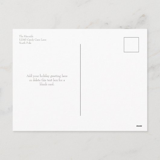 金ゴールドエレガントと銀のスノーフレークのクリスマスフォト シーズンポストカード (裏面)