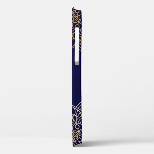 金ゴールドエレガントと青マンダラパターン Case-Mate iPhoneケース (裏面 / 左)