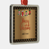 金ゴールドエレガントと黒のクリスマステンプレート メタルオーナメント (右)