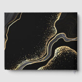 金ゴールドエレガントと黒の花大理石 ゲストブック (裏面)