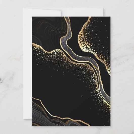 金ゴールドエレガントと黒フローラの幾何学的 セーブザデート (裏面)