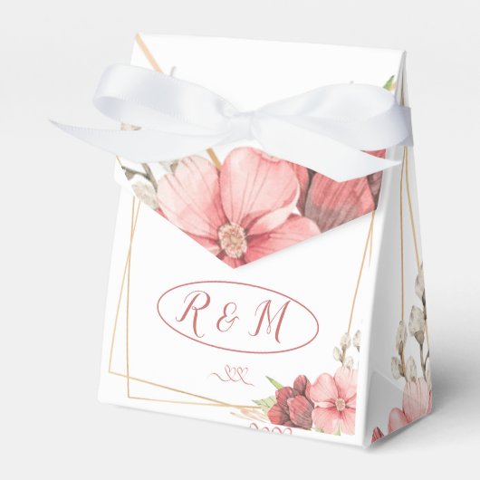 金ゴールドエレガントな結婚式 フェイバーボックス (正面サイド)