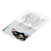 金ゴールドエレガントに触れたシルバーグレー結婚のお礼 マグネット (左側)