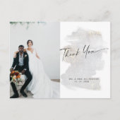 金ゴールドエレガントに触れたシルバーグレ結婚ーの感謝 ポストカード (正面)