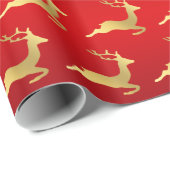 金ゴールドエレガントのトナカイ模様 ラッピングペーパー (ロールコーナー)