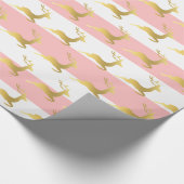 金ゴールドエレガントのトナカイ模様 ラッピングペーパー (角)