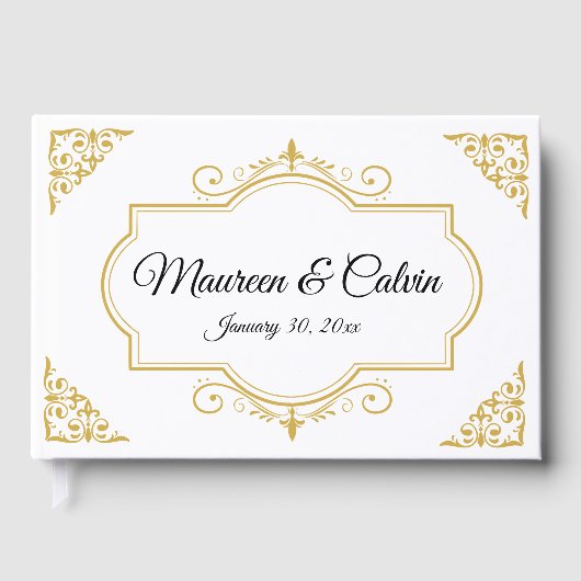 金ゴールドエレガントのフィリ結婚グリー ゲストブック (正面)