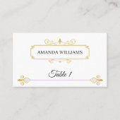 金ゴールドエレガントのフィリ結婚グリー プレイスカード (正面)