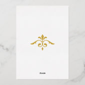 金ゴールドエレガントのフィリ結婚グリー 箔招待状 (裏面)