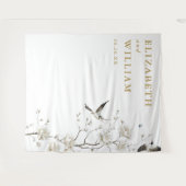 金ゴールドエレガントの写結婚真の背景 タペストリー (正面(横))