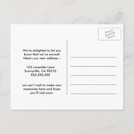 金ゴールドエレガントの変更 案内ポストカード (裏面)