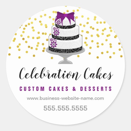 金ゴールドエレガントの振りかけケーキクラシックラウンドスティック ラウンドシール (正面)