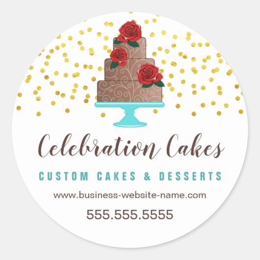 金ゴールドエレガントの振りかけケーキクラシックラウンドスティック ラウンドシール (正面)