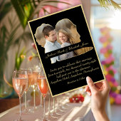 金ゴールドエレガントの新郎新婦のシェイプ結婚写真 招待状