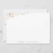 金ゴールドエレガントの植物の葉の写真は日付を保存 招待状 (裏面)