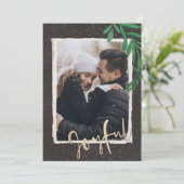 金ゴールドエレガントの楽しいクリスマスフォト シーズンカード (スタンド正面)