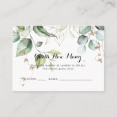 金ゴールドエレガントの緑がゲームカードの数を推測 名刺 (正面)