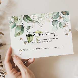 金ゴールドエレガントの緑がゲームカードの数を推測 名刺