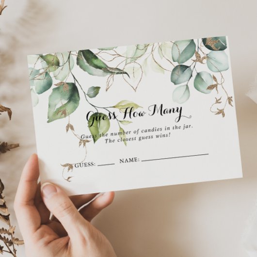 金ゴールドエレガントの緑がゲームカードの数を推測 名刺