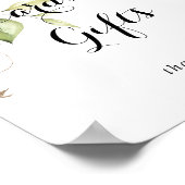 金ゴールドエレガントの緑のカードとギフトサイン ポスター (角)