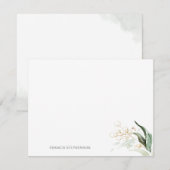 金ゴールドエレガントの緑のフルネームまたはカップルの名前 ノートカード (正面/裏面)