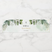 金ゴールドエレガントの緑のフローラの葉のバプテスマ ペットボトルラベル (シングルラベル)