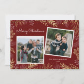 金ゴールドエレガントの緑2枚の写真Peace Love & Joy シーズンカード (正面)