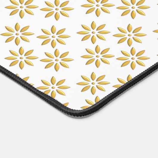 金ゴールドエレガントの花は白い デスクマット (コーナー)
