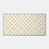 金ゴールドエレガントの花は白い デスクマット (正面)