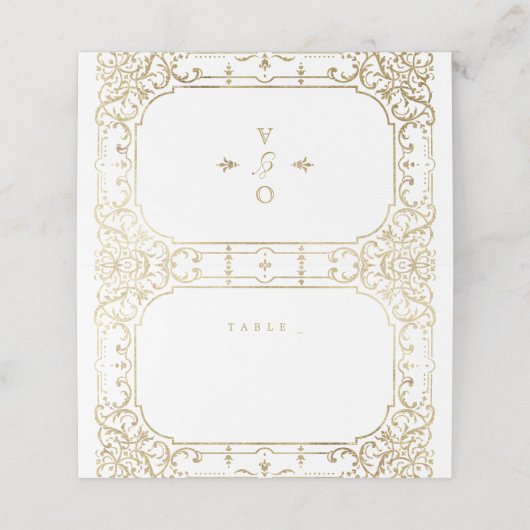 金ゴールドエレガントの華美ヴィンテージ プレイスカード (外部開封)