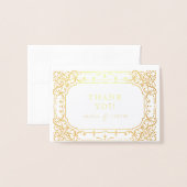 金ゴールドエレガントの華美ヴィンテージ 箔カード (封筒付き正面)