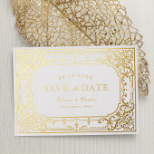 金ゴールドエレガントの華美ヴィンテージ 箔招待状