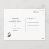 金ゴールドエレガントの葉の緑の水の色フローラ シーズンポストカード (裏面)