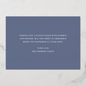 金ゴールドエレガントの雪のクリスマスフォト 箔シーズンカード (裏面)