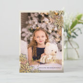 金ゴールドエレガントの雪片フォトメリークリスマス (スタンド正面)